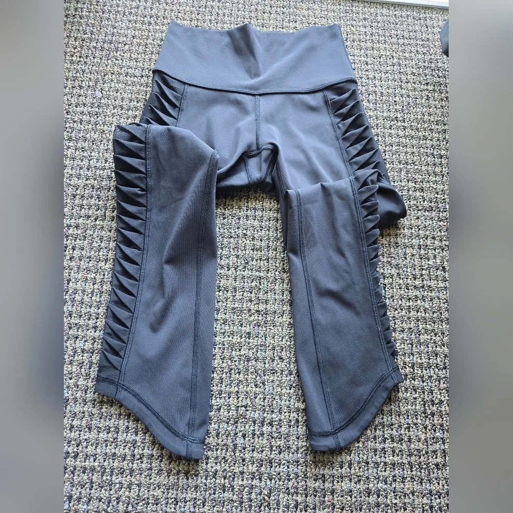 Lululemon Athletica Black Capris with Mesh Accents